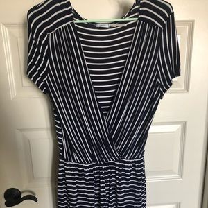 Navy and white romper